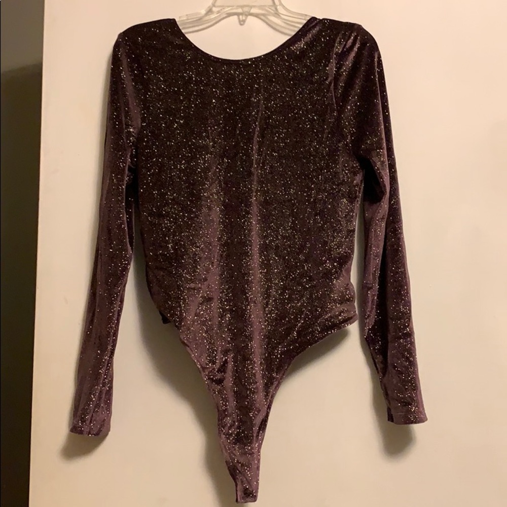 Victoria’s Secret Long Sleeved Glitter Bodysuit